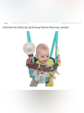 Brand new Infantino Go Gaga Up, Up & Away Deluxe Doorway Jumper w/ Hanging Toys